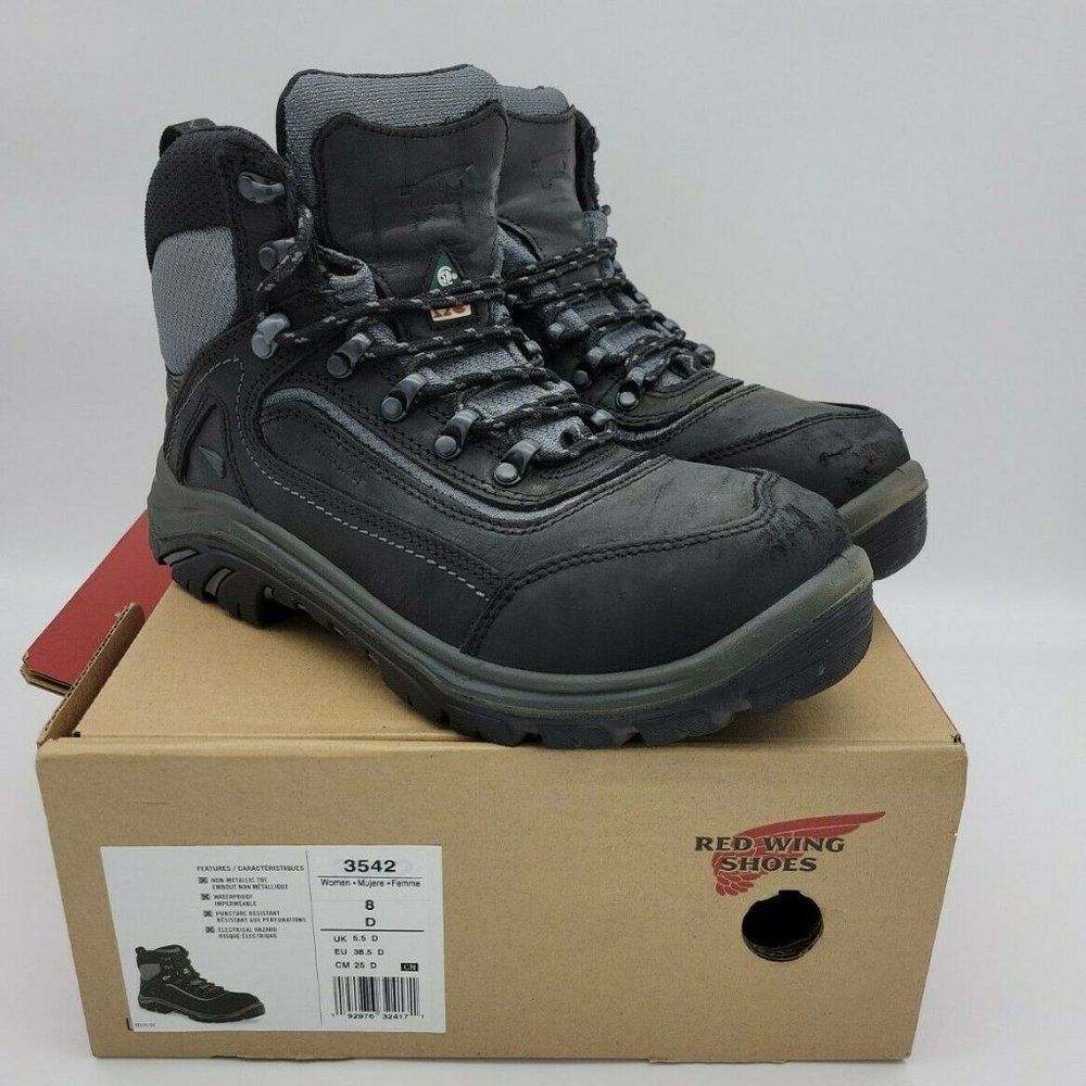 ❌SOLD❌ red Wing 6-inch Waterproof Non-Metallic Toe Safety Work Boots Style 3542